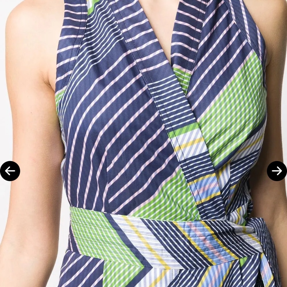 Tory Burch Overprinted Striped Midi Dress - Picture 7 of 12